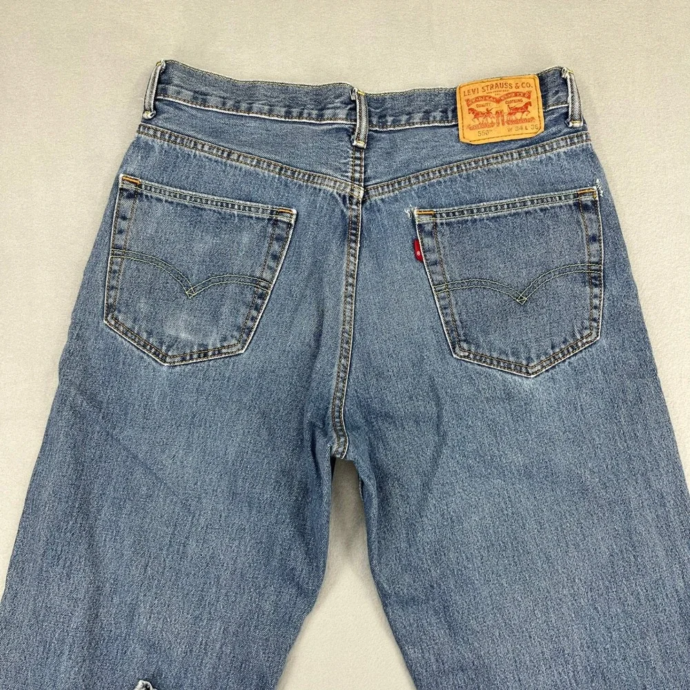 Levis 550 Relaxed Fit Tapered Leg Mens‎ Jeans Medium Wash Blue Size 34